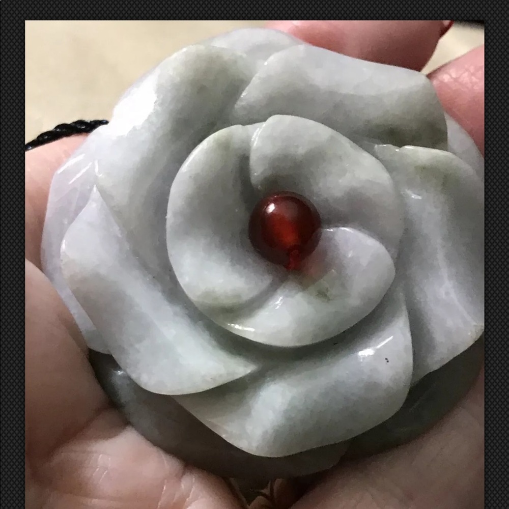 Certified NaturalA Jade Jadeite Hand-CarvedPendant